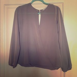 Gray drapey v-neck top